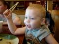 Justin really good with Chop Sticks