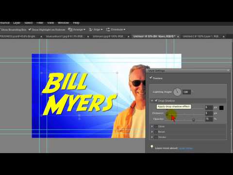title graphics - Easy guide to creating full page title graphics and video billboards using Photoshop Elements.