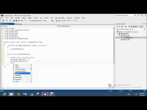 how to define datatable in c#