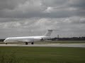 Flight line Boeing 717 jet taking off from Manchester 23L Flight line Boeing 717 jet taking off from Manchester 23L