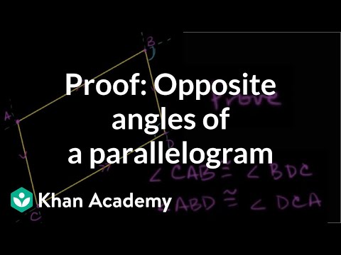 Proof: Opposite angles of parallelogram are congruent
