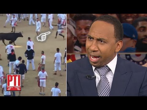 Video: Stephen A. reacts to Josh Norman jumping over a bull | Pardon the Interruption