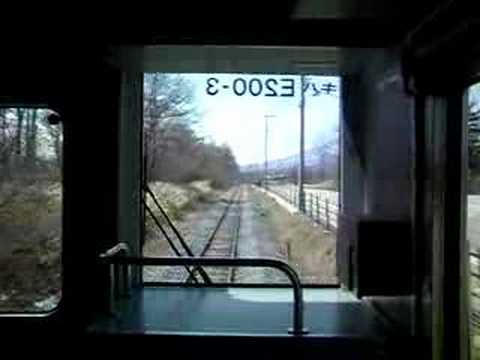 前面展望シーン（小海線・JR鉄道最高地点付近を通過する）