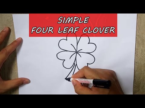 video-linktoworks-How to Draw a Four Leaf Clover Sketch Step by Step - Easy ...