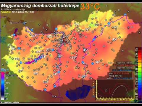 imotka - Nyári hőségriadó és azt követő hidegfront érkezése hőtérképen. Brutális látvány és kontraszt :)