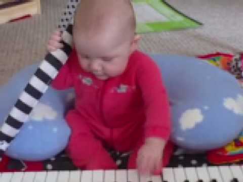 Theo gets the hang of the keyboard and the cuteness factor heightens