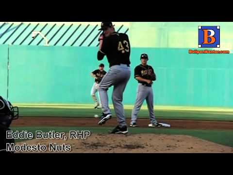 EDDIE BUTLER, RHP, MODESTO NUTS, PITCHING MECHANICSA AT 200 FPS