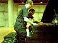 james radford (i), anthony green (ii), and ariel gabriel (page turner) rehearsing the second movement, beta cygni, of celestial mechanics by george crumb. bad audio, mistakes in rehearsal (performance was much better).