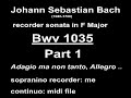 johann sebastian bach (1685-1750): recorder sonata bwv 1035 in f major (from the original for flute in e maj.) 
part 1: adagio ma non tanto, allegro..
sopranino recorder: me
continuo: midi file
