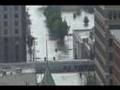 Aerial view of Cedar Rapids flood from hotel roof