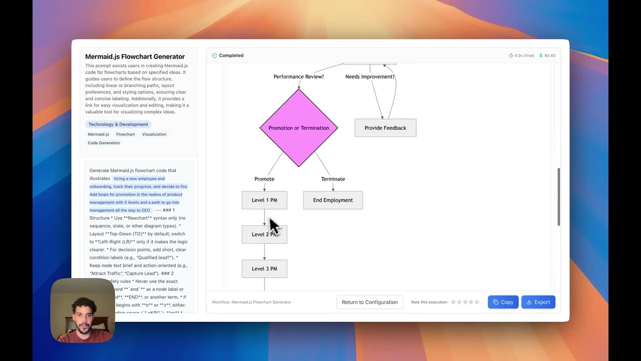 Generate Flow Charts with Agentic Works and MermaidJS in seconds