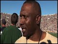 heisman trophy winning wide receiver tim brown breaks down the irish offense and talks about the importance of good offensive line play and qb/wr timing.