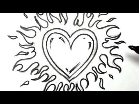 how to draw a love heart