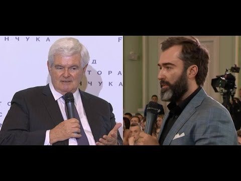 Peter Zalmayev (Залмаев) asks Newt Gingrich about Trump and NATO/EU/Ukraine