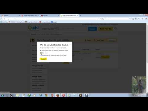 how to remove quikr ad