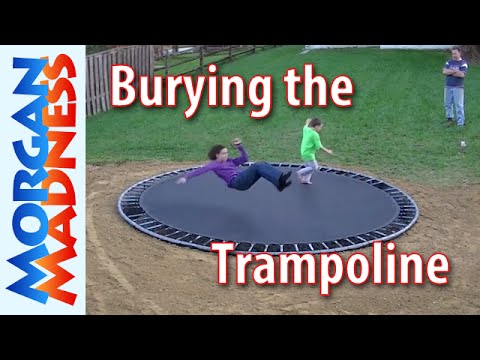 how to sink trampoline into the ground