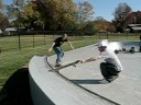 noseslide transfer to another noseslide then bigspin out at hillpark in independence,MO noseslide transfer to another noseslide then bigspin out at hillpark in independence,MO