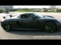 LOUD & EVIL Black Porsche Carrera GT taking off!