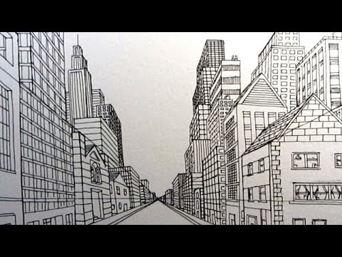 how to draw in a one point perspective