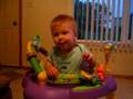 Carter playing in bouncer 