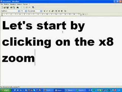 how to zoom out in paint windows xp