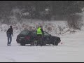 Quattro slalom on the snow