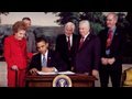 President Obama, with Nancy Reagan, Signs Law for Ronald Reagan
