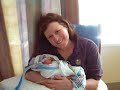 Mom Holding Baby Sam While on C-Pap
