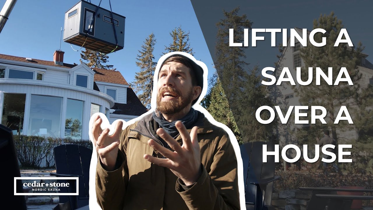 How to Crane a 7000lb Sauna Over a House // Outdoor Sauna Build Overlooking Lake Superior