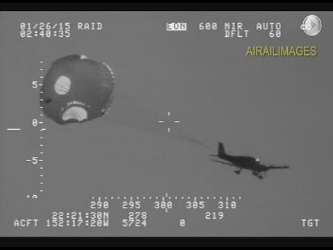 Spectacular Aircraft Ditching with Parachute