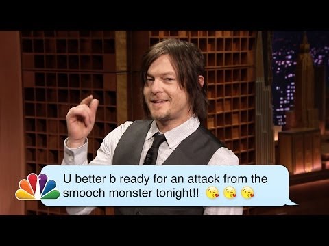 Walking Dead's Norman Reedus (Daryl) reads romantic texts