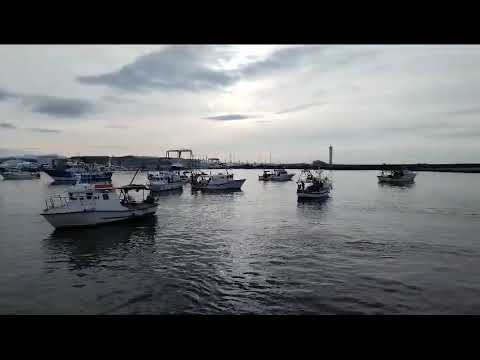 La protesta dei pescherecci nel porto di Viareggio