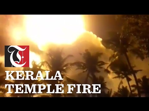 Fireworks display sparks massive fire at a temple in Kerala