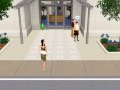 sims 3 pregnant lady in labor at a pool