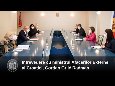 Președinta Maia Sandu a discutat cu ministrul Afacerilor Externe al Croației, Gordan Grlić Radman