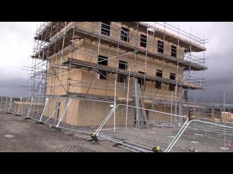 Fake BBC Bronte Parsonage on Penistone hill 27/03/2016 partially built. (To Walk Invisible)