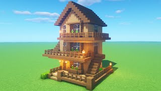 Minecraft Tutorial: How To Make A Wooden Survival House "2020 Tutorial"