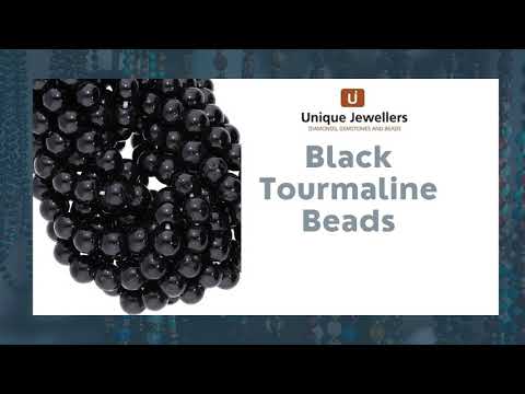 Crystu Natural Black Tourmaline Beads Collection in Different Shapes