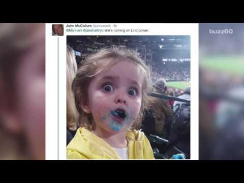 Watch Cute Little Girl Go Crazy For Cotton Candy At Mariners Game