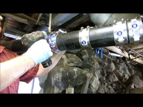 how to replace cast iron drain pipe