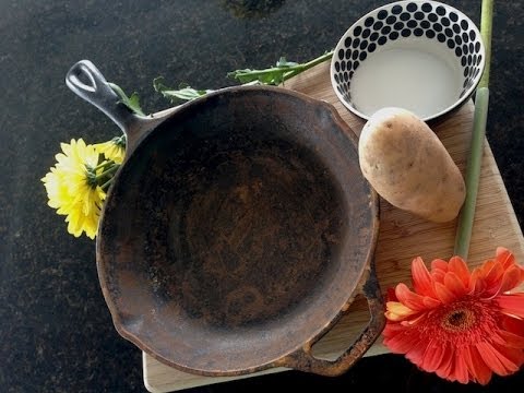 how to remove rust from cast iron