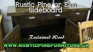 Mennonite Rustic Pine or Elm Sideboard from Reclaimed Wood