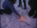 Burning Methane from Frozen Lake