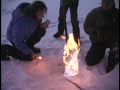 This video, recorded in November of 2007, on a lake near Fairbanks, shows Katey Walter from University of Alaska at Fairbanks and a research team drilling a hole through lake ice, then lighting the escaping methane. This video was shot by Carla Browning of University Relations at the University of Alaska Fairbanks. More at: www.alaska.edu