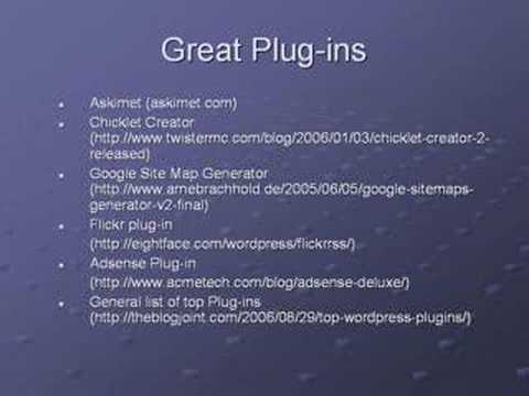 YouTube: Wordpress Plugins