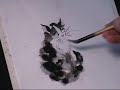 Tabby Cat and Roses in Sumi-e Chinese Brush Painting Tabby Cat and Roses in Sumi-e Chinese Brush Painting