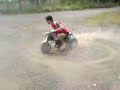 Burnout !!! Chris Ripping It Up On A Three Wheeler Moto