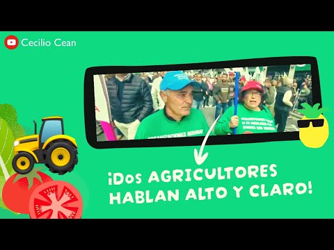 Dos agricultores hablando claro en la manifestación de Murcia