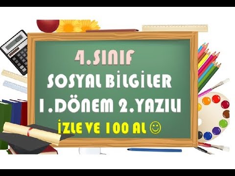 4.Sınıf Sosyal Bilgiler 1. Dönem 2.Yazılı Hazırlık 1-Yardımcı Öğretmen