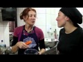 Gourmet raw food chef Kirsten Gum chats with local chef about how to make a raw Peruvian dish